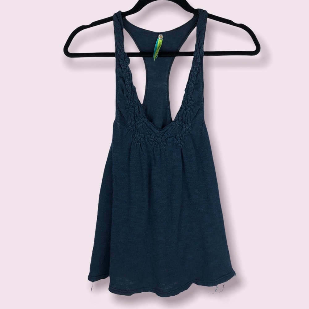 Free People Distressed Faded Racerback Tank Small